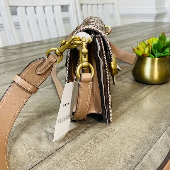 Coach Tabby 26 Medium Crystal Signature Jacquard Shoulder Bag Crossbody - Picture 10 of 16